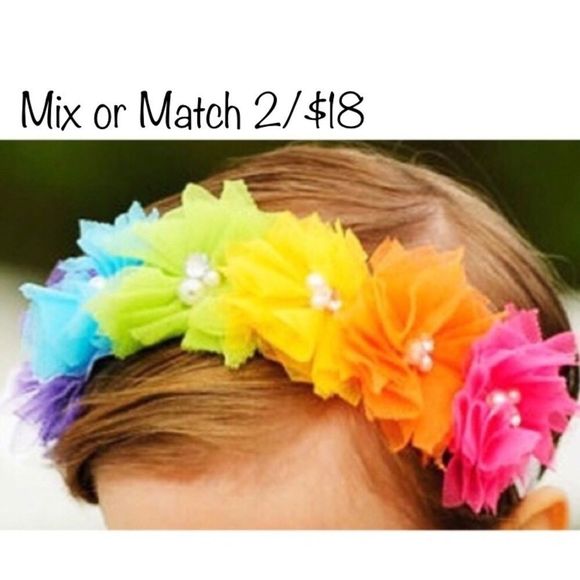 Floral Rainbow Elastic Headband Infant Toddler - Picture 7 of 8